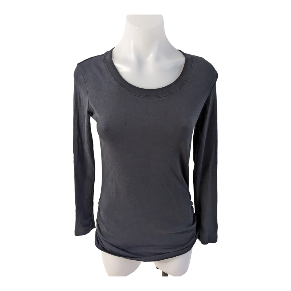 Vulin Size XS Long Sleeves Tee T-Shirt Black Cotton Blend Round Neck Pullover